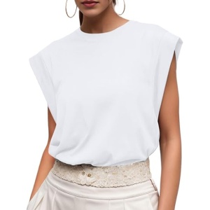 GRECERELLE 2 Piece Outfits for Women Short Sleeve Summer Vacation Outfits Crewneck Top and Pants Set